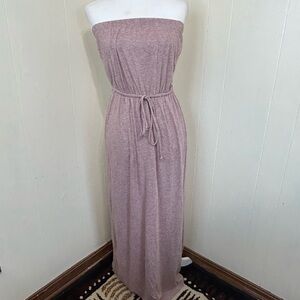 CABI Cabi Summer Red/Gray Stripe Stretch Elastic Waist Maxi Dress Size Medium.